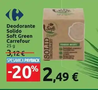 Deodorante solido soft green carrefour