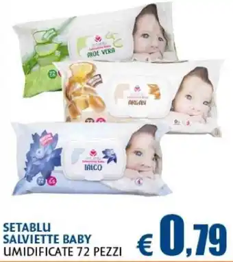 Setablu Salviette Baby Umidificate 72 pezzi