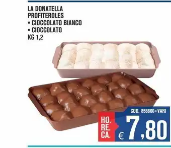 Adhoc Profiteroles la donatella cioccolato bianco / cioccolato kg 1.2 offerta