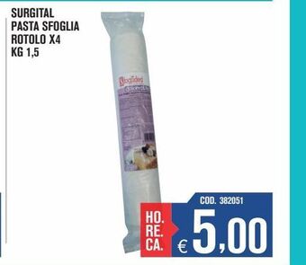 Adhoc Surgital pasta sfoglia rotolo x4 kg 1.5 offerta