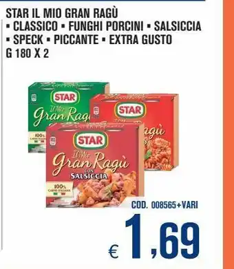 Star il mio gran ragù vari gusti g 180x2