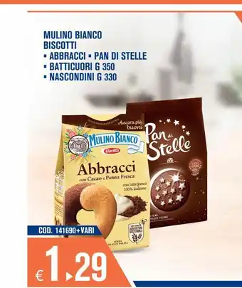 Adhoc Biscotti mulino bianco batticuori/abbracci/pan di stelle g 350, nascondini g 330 offerta