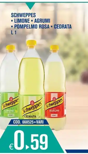 Schweppes limone, agrumi, pompelomo rosa, cedrata l 1