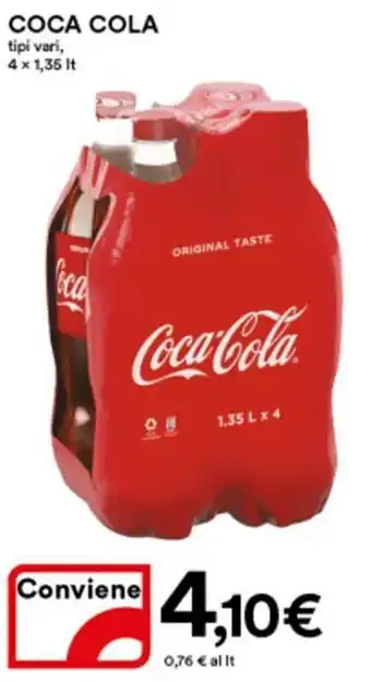 Ipercoop Coca Cola 4 x 1,35 lt offerta