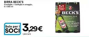 Ipercoop Beck's Birra 6 x 330 ml offerta