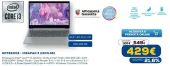 Euronics Notebook - Ideapad 3 (15IML05) offerta