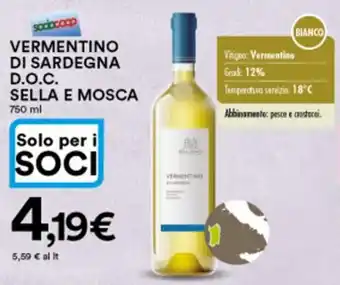 Ipercoop Sella e Mosca Vermentino di Sardegna D.O.C. 750 ml offerta