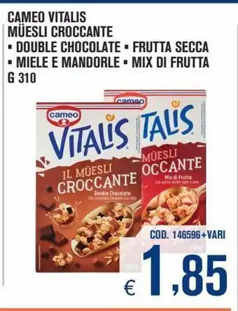 Adhoc Cameo vitalis muesli croccante g 310 offerta