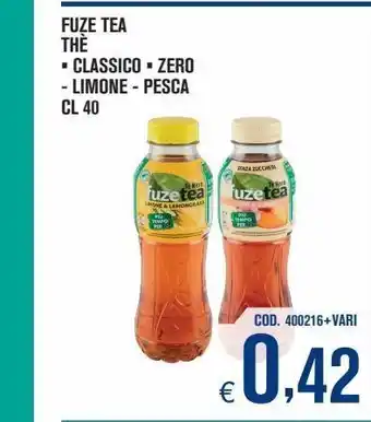 Adhoc The fuze tea classico, zero limone, pesca cl 40 offerta