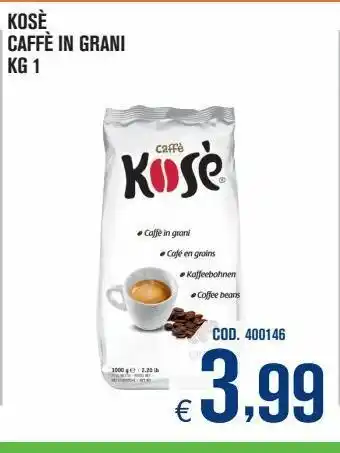 Adhoc Caffè in grani kosè 1 kg offerta