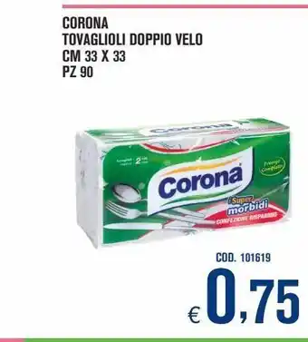 Adhoc Tovaglioli corona doppio velo cm 33x33 pz 90 offerta