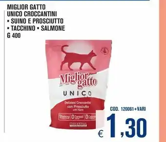 Adhoc Miglior gatto unico croccantini suino e prosciutto, tacchino, salmoone g 400 offerta