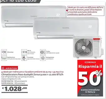 Climatizzatore fisso dualsplit zenus