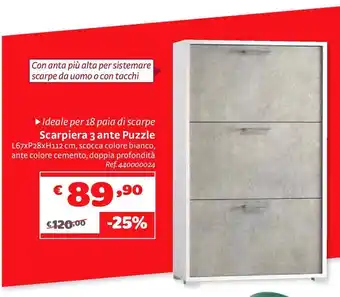 Bricocenter Scarpiera 3 ante puzzle offerta