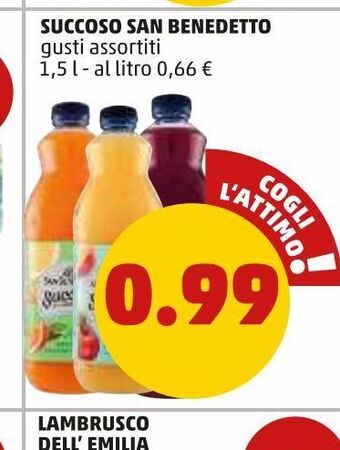 PENNY Succoso san benedetto gusti assortiti 1,5l offerta