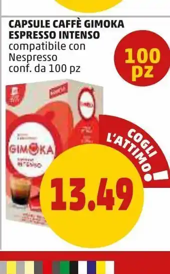PENNY Capsule di caffè gimoka espresso intenso 100pz offerta