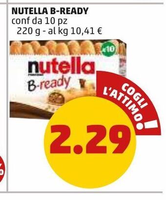 PENNY Nutella b-ready conf. da 10pz 220g offerta