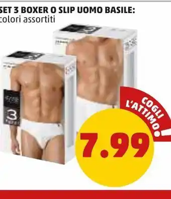 PENNY Set 3 boxer o slip uomo basile offerta