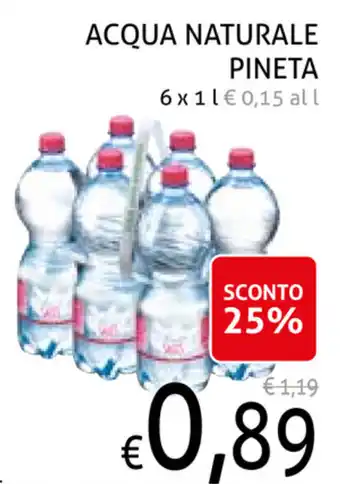 Ecu Discount Acqua Naturale Pineta 6x1L offerta