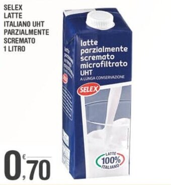 Super Carni Selex Latte Italiano UHT Parzialmente Scremato 1 Litro offerta
