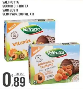 Valfrutta Succhi Di Frutta vari gusti Slim Pack 200 ml x 3