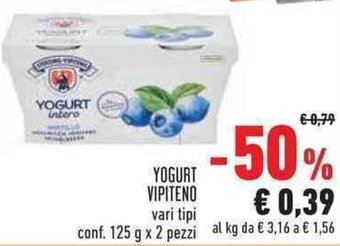 Conad Vipiteno Yogurt vari tipi conf. 125 g x 2 pezzi offerta
