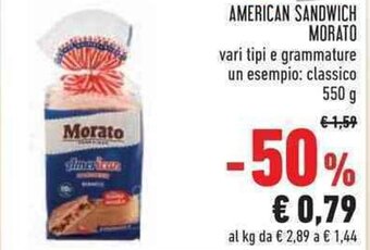 Conad Morato American Sandwich 550 g offerta