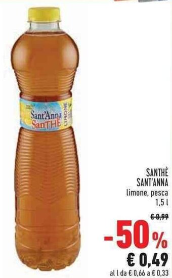 Conad Sant'Anna Santhè limone, pesca 1,5 L offerta