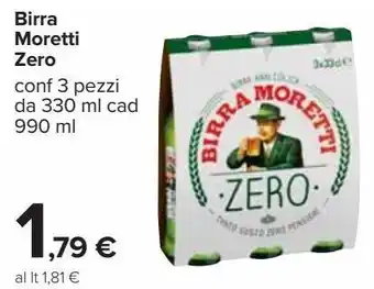 Carrefour Iper Birra moretti zero offerta