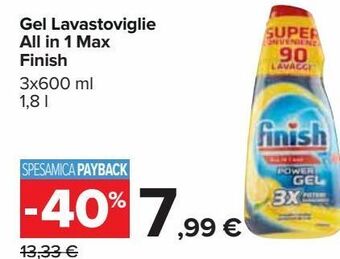 Carrefour Iper Gel lavastoviglie all in 1 max finish offerta