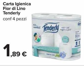 Carrefour Iper Carta igienica fior di lino tenderly offerta