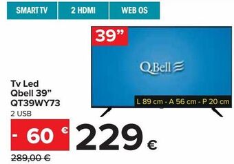 Carrefour Iper Tv led qbell 39'' qt39wy73 offerta