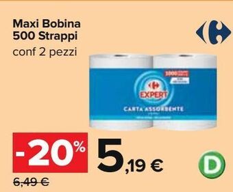 Carrefour Iper Maxi bobina 500 strappi offerta
