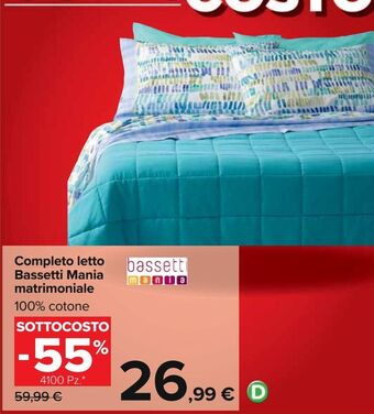 Completo letto bassetti mania matrimoniale
