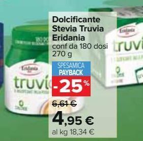 Dolcificante stevia truvia eridania