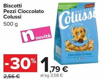 Carrefour Market Biscotti pezzi cioccolato colussi offerta