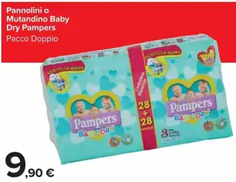 Carrefour Market Pannilini o mutadino baby dry pampers offerta