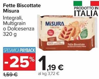 Carrefour Market Fette biscottate misura offerta