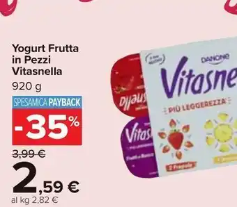 Carrefour Market Yogurt frutta in pezzi vitasnella offerta