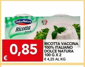 TuoDi Ricotta vaccina 100% italiano dolce natura 100gx2 offerta