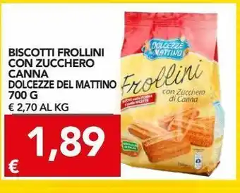 TuoDi Biscotti frollini con zucchero canna dolcezze del mattino 700g offerta