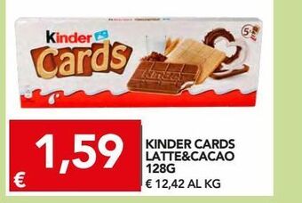 TuoDi Kinder cards latte&cacao 128g offerta