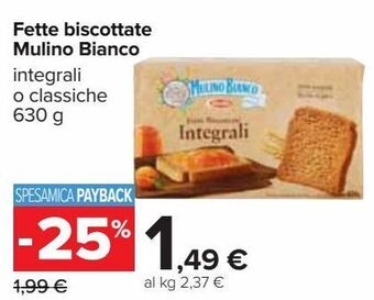 Carrefour Iper Fette biscottate mulino bianco offerta