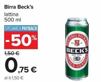 Carrefour Iper Birra beck's offerta
