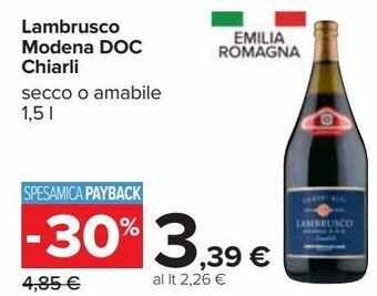 Carrefour Iper Lambrusco modena doc chiarli offerta