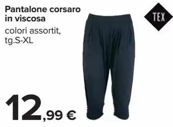 Pantalone corsaro in viscosa