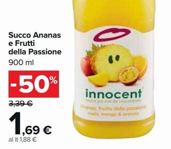 Carrefour Market Succo ananas e frutti della passione offerta