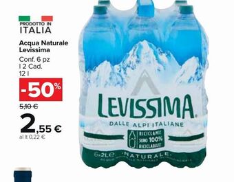 Carrefour Market Acqua naturale levissima offerta