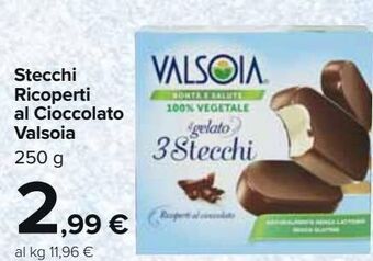 Carrefour Market Stecchi ricoperti al cioccolato valsoia offerta