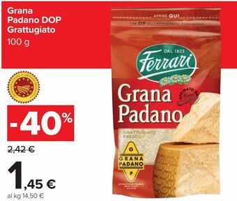 Carrefour Market Grana padano dop grattugiato offerta